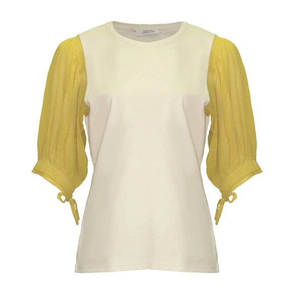 Dorothee Schumacher Surprising Allure Green Mix O-Neck Top - Picture 1 of 5